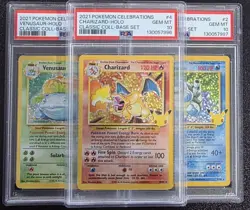 Pokemon Celebrations Sequential PSA 10 Charizard, 10 Blastoise, 9 Venusaur - Image 1