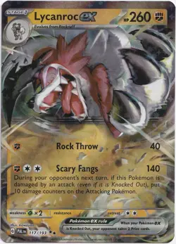 Pokemon Lycanroc ex Double Rare Paldea Evolved 117/193 NM English - Image 1