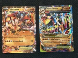 Pokemon TCG Primal Groudon EX 85/160 + MEGA Primal Groudon 86/160 Primal Clash - Image 1