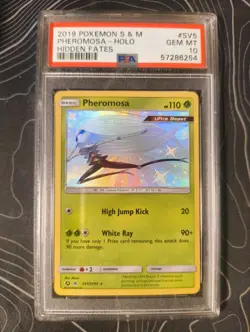 2019 Pokemon Sun & Moon Hidden Fates Shiny Vault SV5 Pheromosa Holo PSA 10 - Image 1
