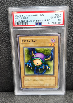 Yu-Gi-Oh Legend of Blue Eyes 1st Edition Meda Bat LOB-083 PSA 10 GEM MINT YuGiOh - Image 1