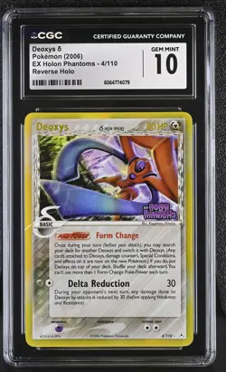 CGC 10 GEM MINT Deoxys EX Holon Phantoms 4/110 Reverse Holo Stamped Pokemon Card - Image 1