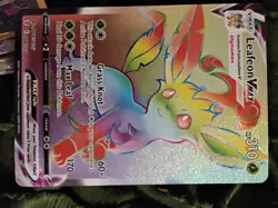 Pokemon TCG Leafeon VMAX Rainbow Secret Rare Holo Card Evolving Skies 204/203 - Image 1