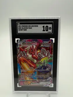 2023 Pokemon Chilling Reign 201 Blaziken VMAX Secret Rare SGC Graded Card - Image 1