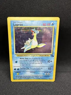 Pokemon TCG Lapras Fossil Holo Rare Card 10/62 - Image 1