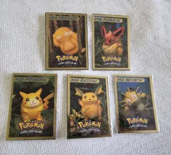 (5) 1999 Hasbro Toy Wishes Magazine RARE Pokemon Nintendo Trading Cards - Image 1
