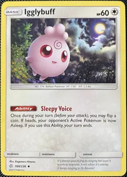Igglybuff 168/236 Sm-Cosmic Eclipse Regular - Pokemon Card - Image 1