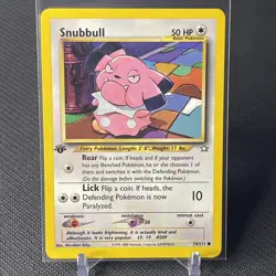 Pokemon Cards: Neo Genesis 1st Edition Common: Snubbull 74/111 - Image 1