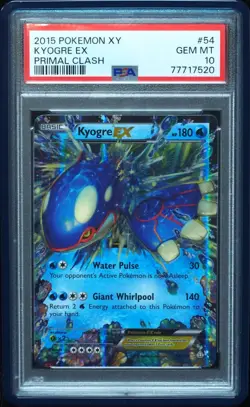 Kyogre EX 54 PSA 10 Gem Mint Primal Clash Pokemon Card, LOW POP 43 - Image 1