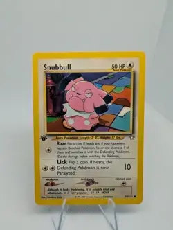 Snubbull 74/111 - Common 1st Edition - Neo Genesis - Pokemon TCG Card - LP - Image 1