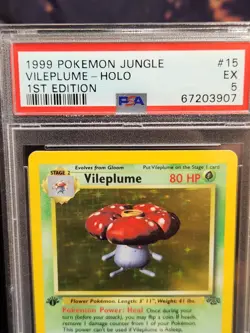 Pokemon Jungle Vileplume Holo #15 1ST Edition PSA 5 NEAR MINT CARD!! - Image 3
