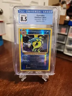 CGC 8.5 NM/Mint+ Gyarados 34/108 Evolutions REVERSE HOLO RARE Pokemon Card - Image 1