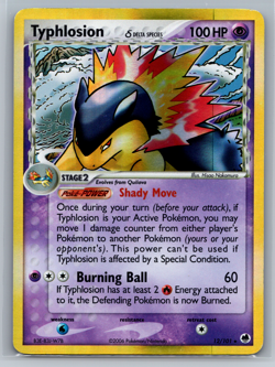 Pokemon EX Dragon Frontiers Typhlosion Delta Species 12/101 Holo Rare Card LP - Image 1
