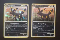 2 x Pokemon Umbreon 10/90 Holos - Cracked Ice and Cosmos Versions - Image 1