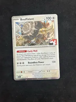 Bouffalant 119/142 SCR Stamped Prize Pack Series 6 Holofoil Pokemon - Image 1