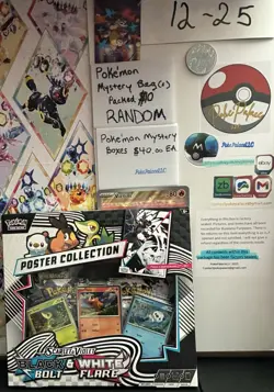 Pokemon TCG Black Bolt & White Flare Poster Collection - Factory Sealed - Image 1
