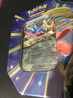 Pokemon TCG Zacain Ex Promo Pokemon Trading Game Tin With 5 Booster Packs Sealed - Image 2