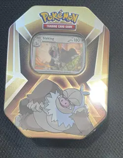 Pokemon TCG Triple Whammy Collector Tin SLAKING 3 Pack Foil sealed booster - Image 1