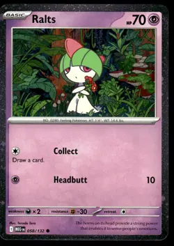 Pokemon TCG SV Promos #058/132 Ralts NM - Image 1