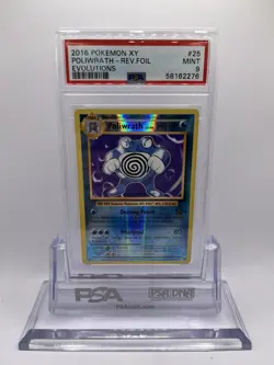 2016 Pokemon XY Evolutions Poliwrath Reverse Holo Foil 25/108 - PSA 9 MINT - Image 1