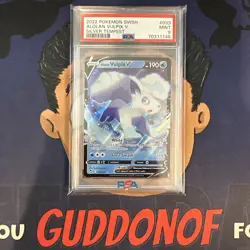 PSA 9 MINT 2022 Pokemon Silver Tempest ALOLAN VULPIX V #033 Ultra Rare Holo - Image 1