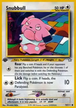 1x Snubbull - 74/111 - Common - 1st Edition Heavily Played Pokemon G2 - Neo Gene - Image 1