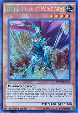 Yugioh Celtic Guard Of Noble Arms Secret Rare MVP1 1st Edition NM - Image 1