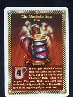 SlugFest Games Red Dragon Inn The Basilisk's Gaze Promo Drink Card - Image 1