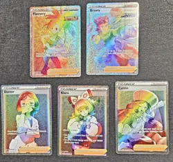 Pokemon TCG Secret Rainbow Rare Trainer Lot Of 21 Sword & Shield Holo Poke Cards - Image 1