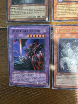 Yu-Gi-Oh! Card Lot 7 Holos 1 Basic Including Fusion, Dark Flare, Gravekeeper - Image 3