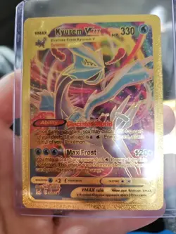 Kyurem VMAX Gold Foil Fan Art Textured Collector Pokemon Card HP 330 046/196 - Image 1