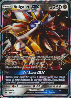 Solgaleo GX 89/149 Ultra Rare SM Base Set Pokemon Card MP - Image 1