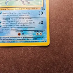 Articuno 17/62 Pokemon Fossil Regular Rare Card - HP (no creases) - Image 5