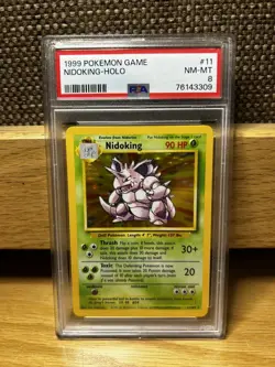 PSA 8 Nidoking 011/102 Base Set Unlimited Holo Pokemon Game Card - Image 1