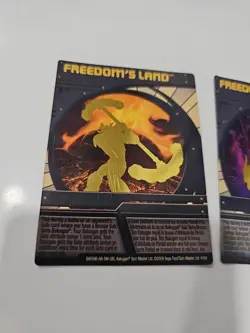 Bakugan 2 Card Lot MP- Freedom's Land And Shadow - Gold Chrome - Battle Brawlers - Image 2