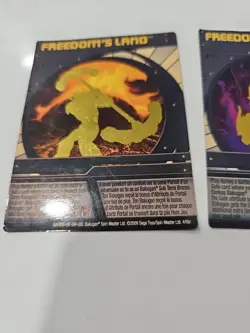 Bakugan 2 Card Lot MP- Freedom's Land And Shadow - Gold Chrome - Battle Brawlers - Image 3
