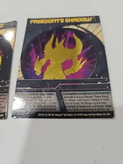 Bakugan 2 Card Lot MP- Freedom's Land And Shadow - Gold Chrome - Battle Brawlers - Image 4