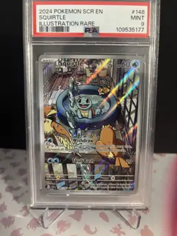 PSA 9 Squirtle 148/142 Pokemon Stellar Crown Full Art Rare Graded Card - Image 3