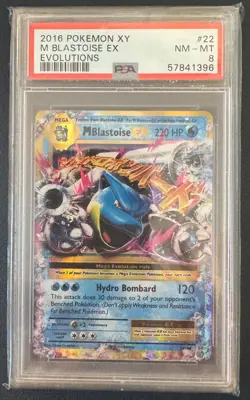 M BLASTOISE EX #22 PSA 8 • 2016 POKEMON XY EVOLUTIONS FOIL 1396 - Image 1