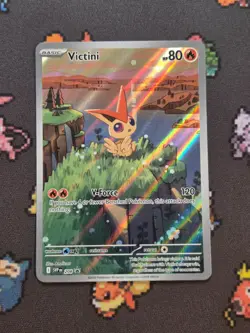 Pokemon Victini Promo Illustration Rare 208 Black Bolt White Flare - Image 1