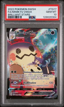 2022 POKEMON SWORD & SHIELD BRILLIANT STARS #TG17 FULL ART/MIMIKYU VMAX PSA 10 - Image 1