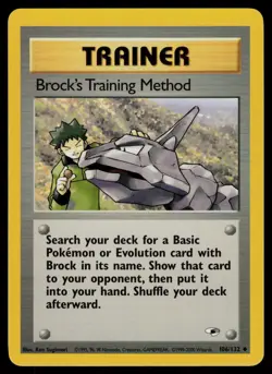 Brock's Training Method - 106/132 - Pokemon Card Gym Heroes Uncommon Trainer -NM - Image 1