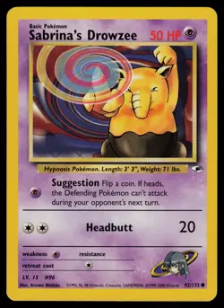 Sabrina's Drowzee - 92/132 - Pokemon Card Gym Heroes Common - NM - Image 1