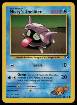 Misty's Shellder - 89/132 - Pokemon Card Gym Heroes Common - NM - Image 1