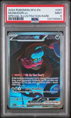 PSA 9 MUNKIDORI EX 091/064 SPECIAL ILLUSTRATION RARE SIR SHROUDED FABLE POKEMON - Image 1