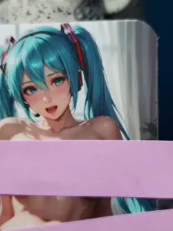 1/1 Only 1 Made Hatsune Miku NSFW Topless Anime Lonestar Customs Waifu Card - Image 3