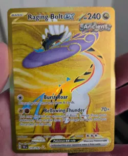 Pokemon TCG Raging Bolt EX Full Art Ultra Rare Holo Card 218/162 Temporal Forces - Image 1