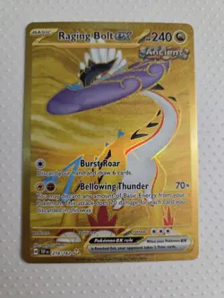 Pokemon TCG Raging Bolt EX Full Art Ultra Rare Holo Card 218/162 Temporal Forces - Image 2