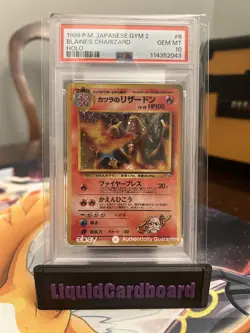 Blaine's Charizard #6 PSA 10 Gym 2 Japanese Pokemon Card, New Cert - Image 1