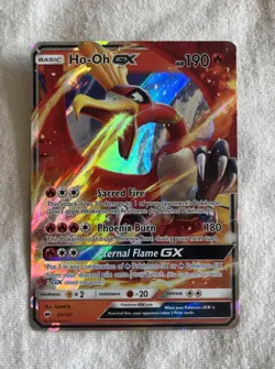 NM Ho-Oh GX 21/147 Burning Shadows Holo Pokemon TCG Card - Image 1
